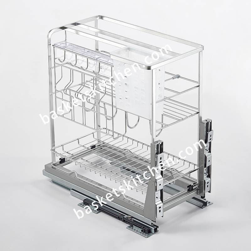 Chrome Soft Close Pull Out Spice Rack for 200mm Side Storage