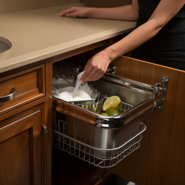 Convenient Organization: Sink with Removable Pull Out Basket for Easy Storage