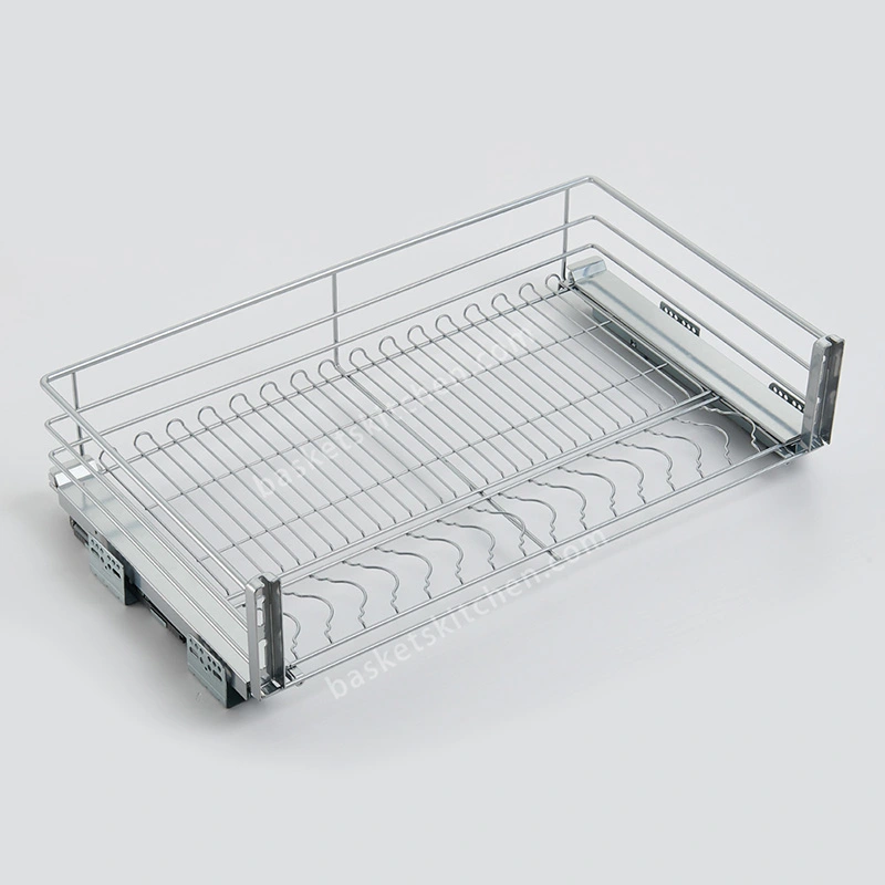 Cabinet Organizer | Three Sides Round Pull Out Dish Rack