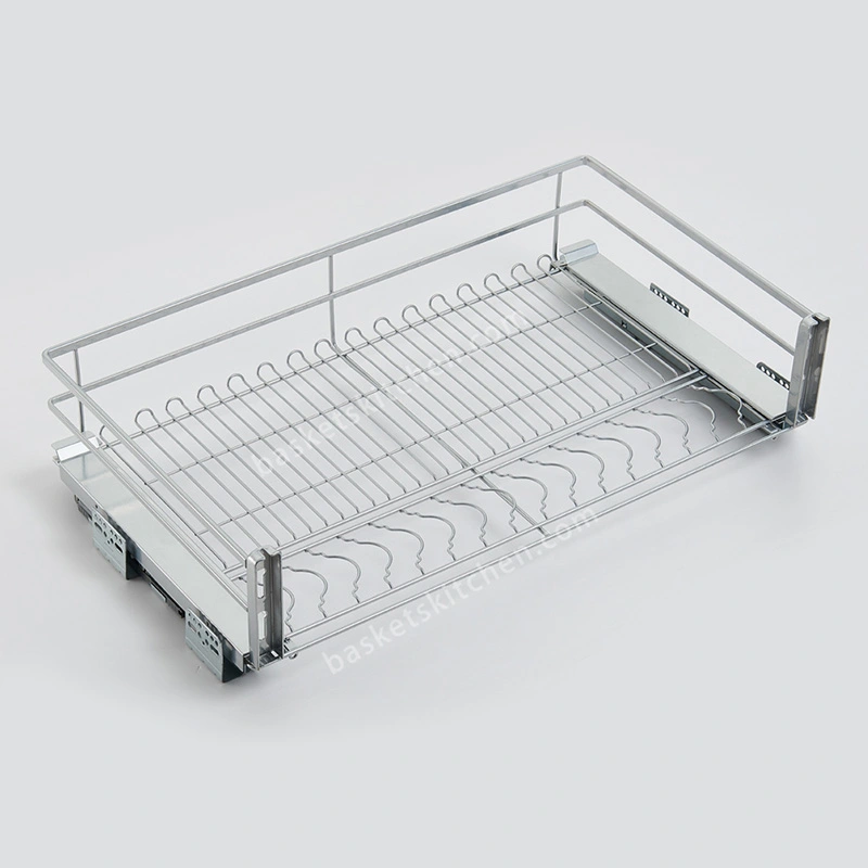 Pull Out Cabinet Organizer, Sliding Drawer Basket Kitchen- Flat Wire Three Sides 